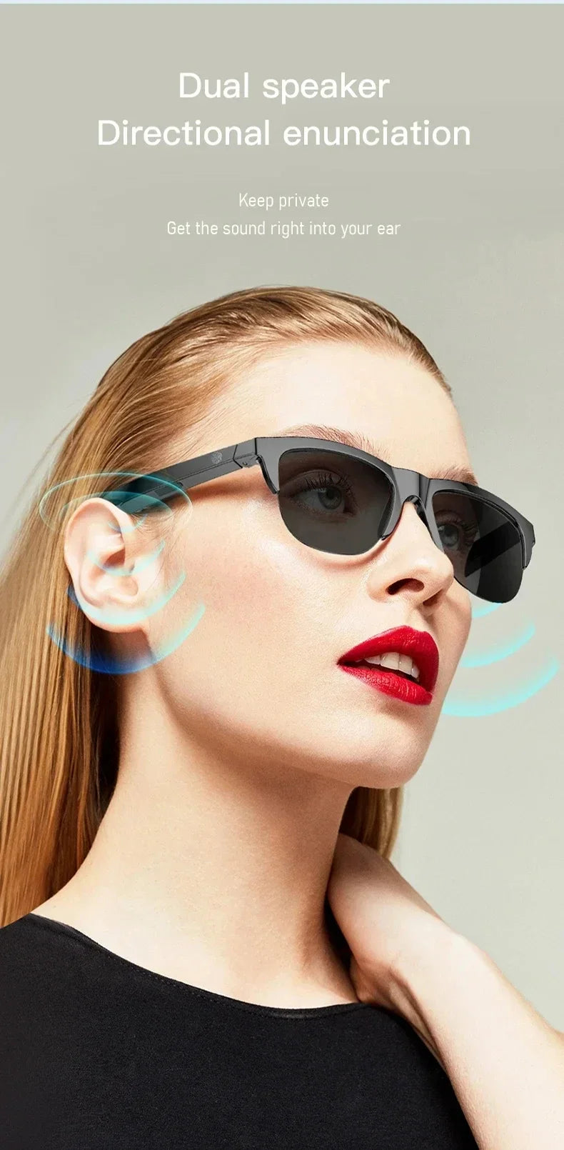 Occhiali da Sole Intelligenti con Auricolari Bluetooth - Massima Protezione e Comfort